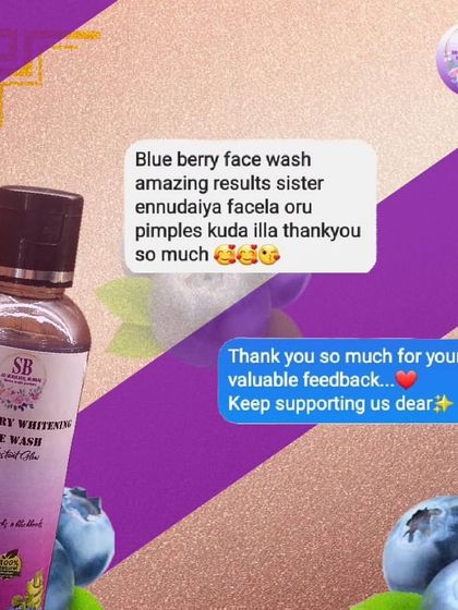 "Not a single pimple on my face," this customer says after using my Blueberry Face Wash. This is the goal: clear, healthy skin with gentle, natural products.