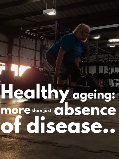 Healthy aging isn't just about avoiding disease; it's about maintaining function and strength for life. This is my client demonstrating that lifting heavy is not only safe but essential for fighting off age-related muscle and bone loss.