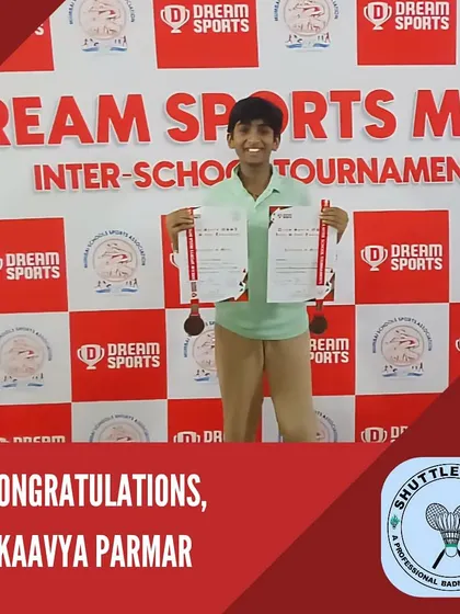 Double the achievement. Celebrating Kaavya Parmar's two bronze medals in both the Under-17 and Under-14 categories at the MSSA Inter-School Tournament.
