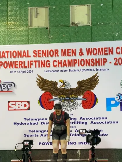 Siddhi competing at her first Open Nationals while managing a family health crisis. Despite sleepless nights and disrupted training, her strong-headed character shone through as she hit a 140kg squat and placed 7th in India.