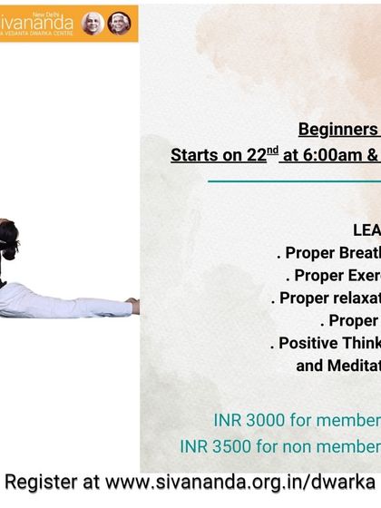 This poster outlines the five points of yoga that form the basis of our teaching: Proper Breathing, Exercise, Relaxation, Diet, and Positive Thinking.