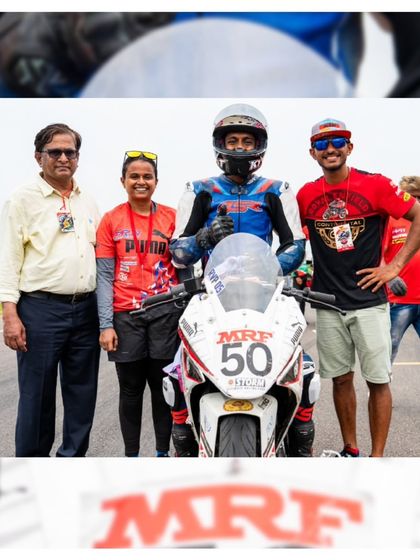 Our team celebrating with a rider on the grid, a perfect example of the camaraderie and support that defines PRN Motorsport.