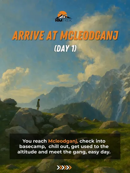 Day 1 of the Moon Peak expedition: Arrive at Mcleodganj, check into basecamp, and get used to the altitude.