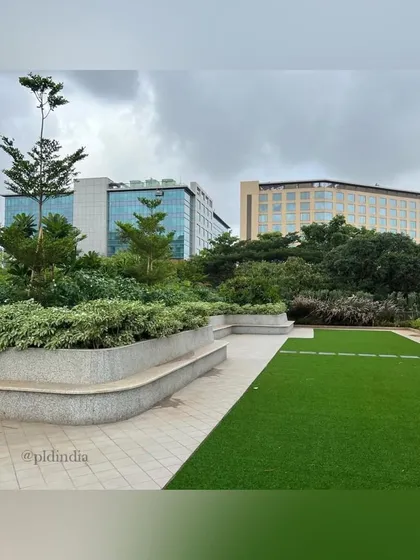 For this corporate campus, I designed multi-level concrete planters that double as integrated public seating. The space combines manicured lawns with lush, layered plantings to create a refreshing green amenity for employees to enjoy.