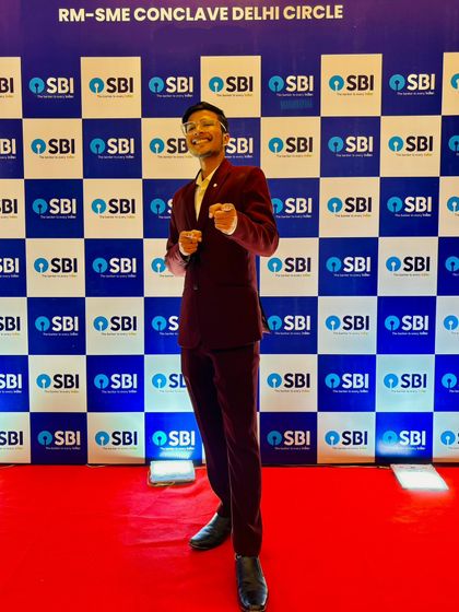On the red carpet for an SBI corporate event. It's an honor to perform for one of India's most respected institutions.
