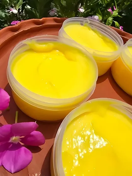Another view of my creamy Cleansing Milk, showing its thick consistency that works so well to remove even stubborn makeup.