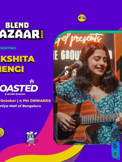 The poster for Blend Bazaar 2023, where I performed at the Bhartiya Mall of Bengaluru.