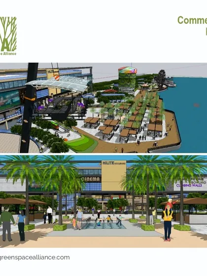 A concept for a commercial waterfront project in Kochi, including an outdoor food court, climbing walls, and play areas. We design multi-functional landscapes that activate the space, making it a destination for families and friends to spend quality time.