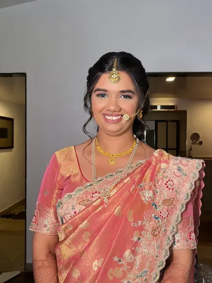 A beautiful portrait of my bride Ayushi during her Mehendi. The soft, natural makeup ensures she looks timeless and graceful.