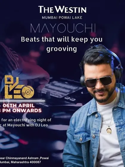 The official event poster for my gig at Mayouchi, The Westin Powai. I regularly perform at top venues across the city.