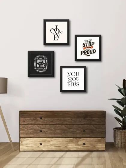 A gallery wall showcasing a set of my stylish, motivational picture frames. These can be mixed and matched to create a personalized and inspiring decor statement.