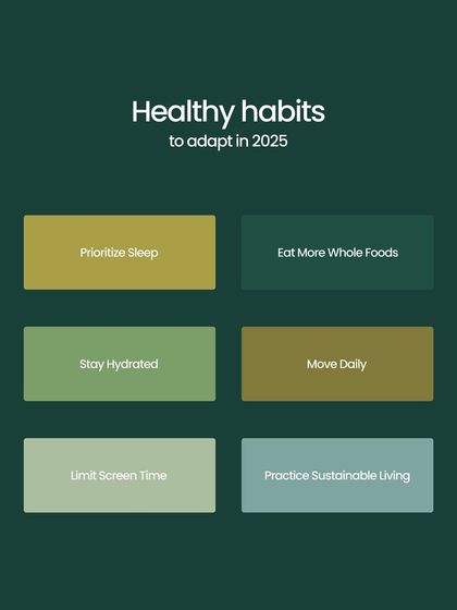 Here are some healthy habits to adapt for a better year: prioritize sleep, eat more whole foods, stay hydrated, move daily, limit screen time, and practice sustainable living.