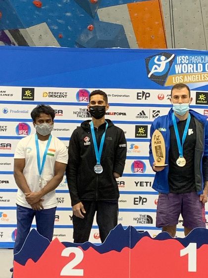 Redemption time in Los Angeles. Winning the silver medal at the 2021 IFSC Para-climbing World Cup was a special moment after a long and challenging journey.