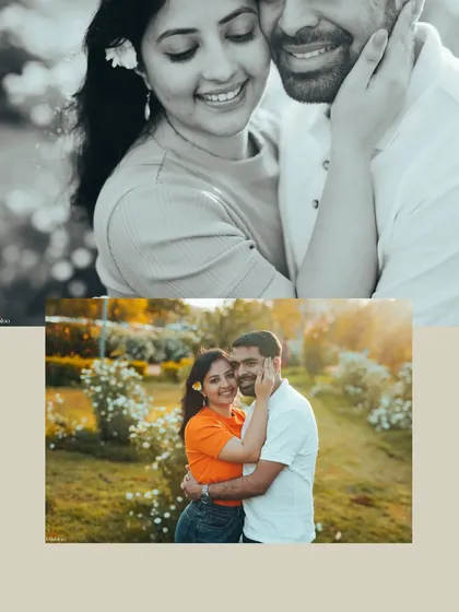 A mix of color and black and white portraits showing the couple's affectionate bond. This highlights our ability to capture emotion in different artistic styles within the same session.