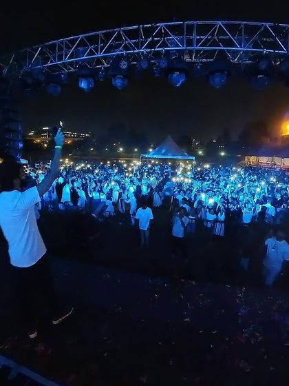 A sea of flashlights during a slower, emotional track at White Summerland. It's about creating different moods throughout the set.