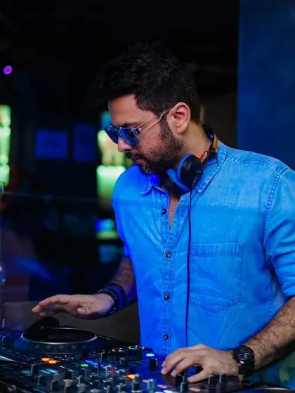 Locked and loaded. A focused look from behind the console, ready for a weekend of back-to-back gigs.