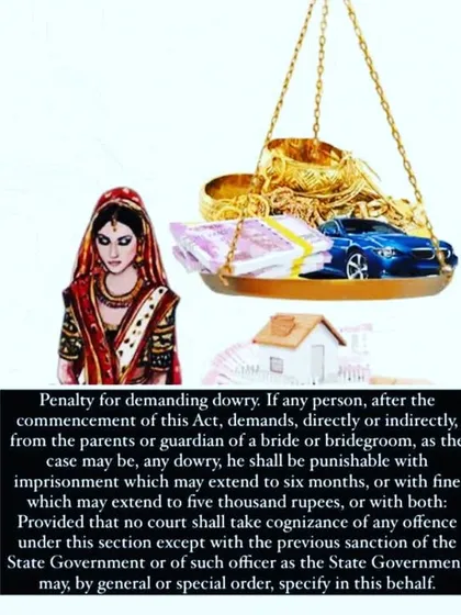 An illustration of the penalty for demanding dowry. The Dowry Prohibition Act is a key piece of legislation I work with in matrimonial disputes.