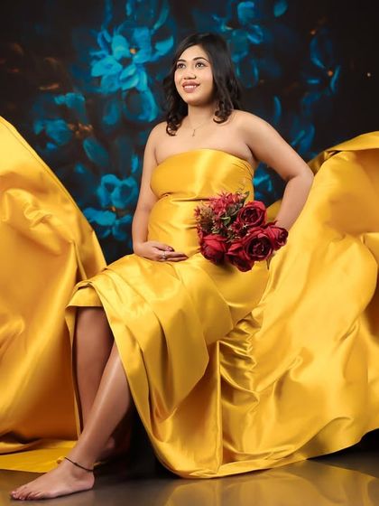 This series showcases my artistic fabric draping service, using a brilliant yellow fabric to create stunning, wing-like effects and elegant silhouettes.