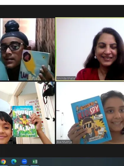 A screenshot from another one of our engaging online book club sessions. It's amazing to see kids connect over stories, no matter where they are logging in from.
