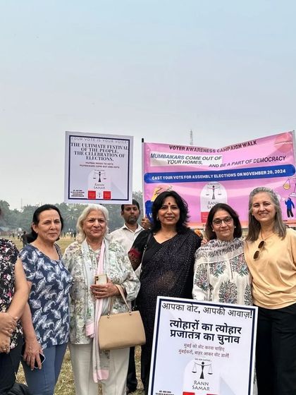 At Oval Maidan with members of the YWCA and other citizens for our voter awareness campaign. The message is simple: "Aapka Vote, Aapki Awaaz" (Your Vote, Your Voice).