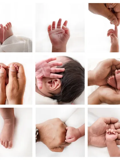 It's all in the tiny details. This collage of a newborn's hands, feet, and ears is a beautiful way to remember just how small they once were. These are the precious details we'll cherish forever.