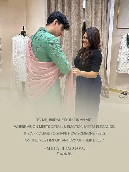 "To me, bridal styling is an art, where vision meets detail, and emotion meets elegance." This is my philosophy as the founder of this team. It is a privilege to shape how someone feels on the most important day of their lives, and this belief is at the core of every family we style.
