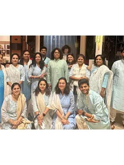 It feels good when the Sitar Symphony is repeatedly appreciated. Here is our group after a successful show, with Shikhar Naad Qureshi on drums.