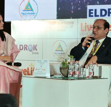 A candid shot from a panel discussion at the Eldrok Summit. These conversations are vital for exchanging ideas and strategies on how to best integrate arts into the K-12 system for holistic student growth.