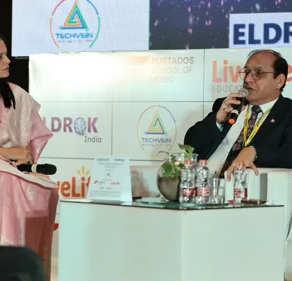 A candid shot from a panel discussion at the Eldrok Summit. These conversations are vital for exchanging ideas and strategies on how to best integrate arts into the K-12 system for holistic student growth.