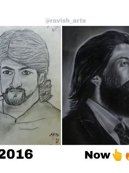 My artistic improvement over the years, shown through two portraits of Yash. The first was in 2016, and the second is from now. A reminder to never give up on your passion.