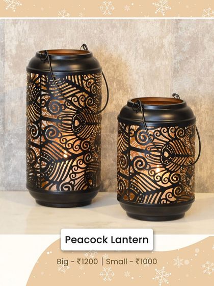 The Peacock Lantern features intricate cut-out details, casting beautiful shadows and adding an ethnic touch to your decor.