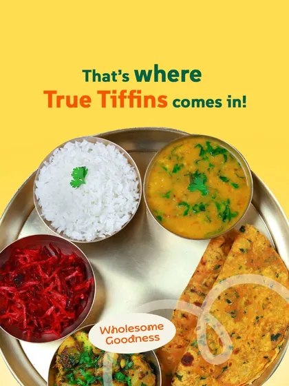 That's where we come in! A balanced thali with dal, sabzi, beetroot salad, and methi thepla, designed for wholesome goodness.