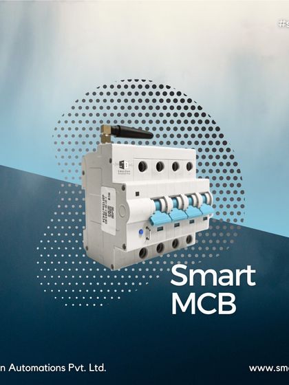 This is our Smart MCB, a WiFi-enabled device that gives you app and voice control over your electrical circuits. It's a key component in our automation solutions for factories, offices, and large commercial buildings.