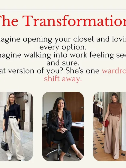 Imagine opening your closet and loving every option. Imagine walking into work feeling seen and sure. That version of you is one wardrobe shift away.