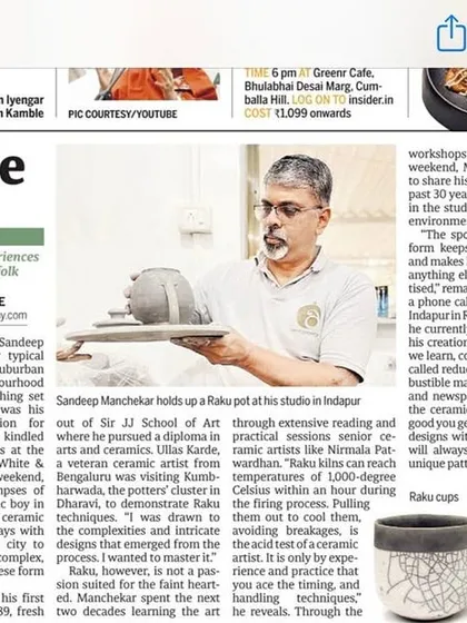 Our Raku workshop was featured in the newspaper. This article highlights my journey and the unique experience we offer, combining ancient techniques with modern expression.