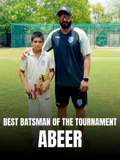 Abeer, the Best Batsman of the Tournament. A well-deserved award for his consistent scoring.