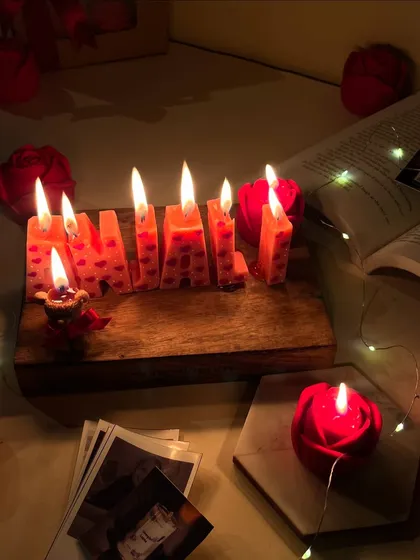 See how beautifully the name candles glow. Spelling out a special name in flickering candlelight is a truly personal and romantic way to celebrate someone you love.