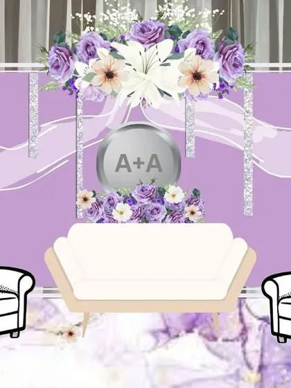 A duplicate of the lavender and silver stage design, showcasing our ability to visualize different color schemes and styles.