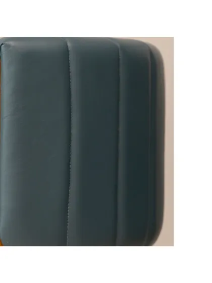 Another detail of the accent chair, focusing on the rich texture of the leather upholstery. This chair is designed to be a centerpiece that reflects your personal style.