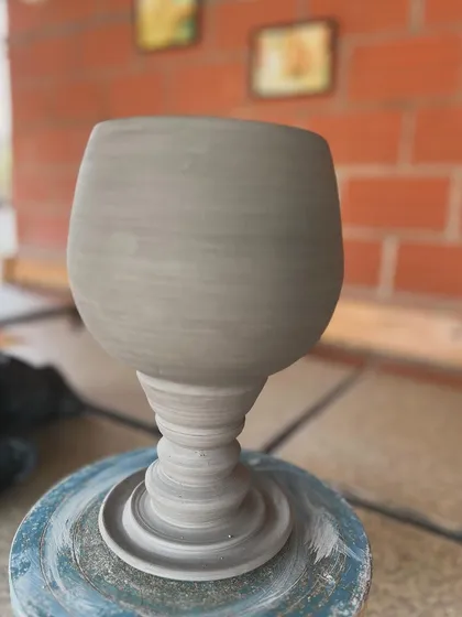 Another view of the goblet I sculpted. The process of making beautiful home decor pieces is very rewarding.