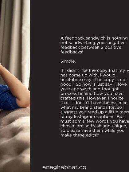 Here's how the 'Feedback Sandwich' works. It's not about being harsh; it's about sandwiching constructive criticism between two pieces of genuine positive feedback. It's a game changer for clear communication.