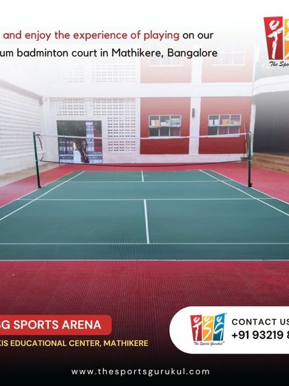 This premium badminton court in Mathikere, Bangalore, offers a fantastic playing experience. Book a court with your friends and enjoy a quality game.