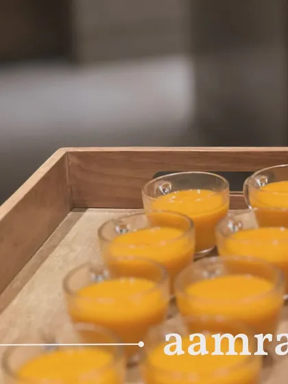 Pure summer bliss in a cup. My Aamras is made from the best Alphonso mangoes, served as a simple, smooth puree to be enjoyed on its own or with puris.