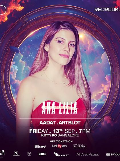 The flyer for a night with the worldwide sensation Ana Lilia at Kitty Ko. Her experience playing at festivals like Tomorrowland brought an incredible energy to the club.