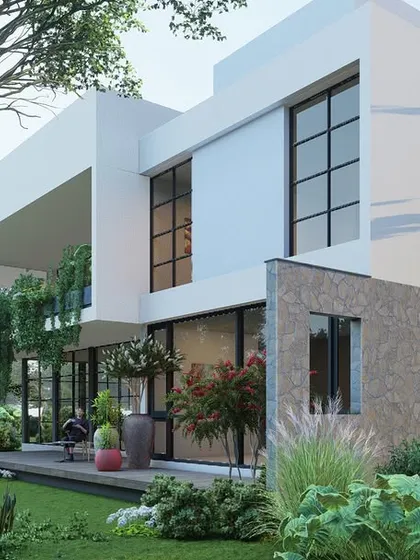 This design for a home in Hyderabad is nestled amidst lush vegetation. My vision was to create a tranquil abode where architecture and nature merge, providing a seamless flow between indoor living and the surrounding landscape.