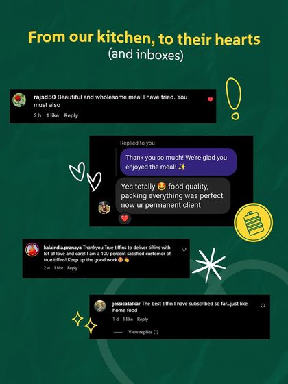 From our kitchen to their hearts (and inboxes). A collage of DMs and comments from happy customers. Knowing you consider yourself a "permanent client" is the best review I could ask for.