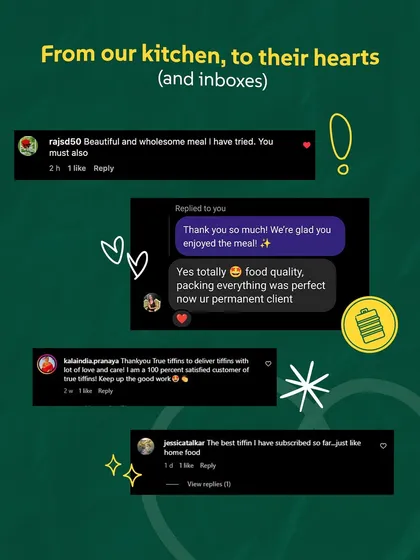 From our kitchen to their hearts (and inboxes). A collage of DMs and comments from happy customers. Knowing you consider yourself a "permanent client" is the best review I could ask for.