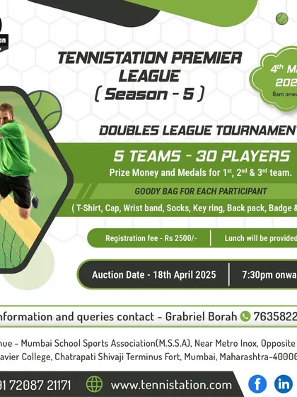 Our TenniStation Premier League is designed for serious doubles players. The experience includes a professional player auction, a complete player kit with a goody bag, provided lunch, and prize money for the top teams, ensuring you can focus purely on your game.