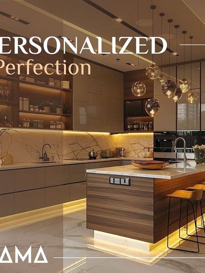 Personalized perfection is my goal. This kitchen comes to life with warm under-cabinet lighting, a wood-paneled island, and a beautiful marble backsplash, all tailored to the client's vision.