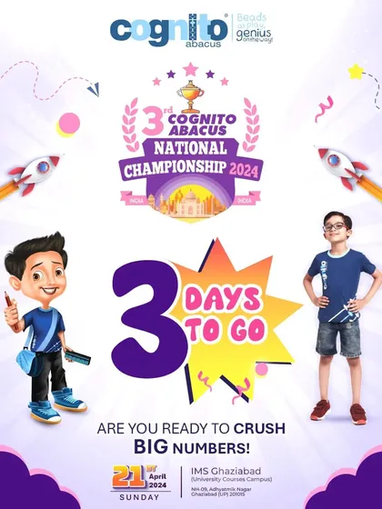 Three days until the 2024 competition. We encourage our students to get ready to "crush big numbers," empowering them with a confident mindset before the event.